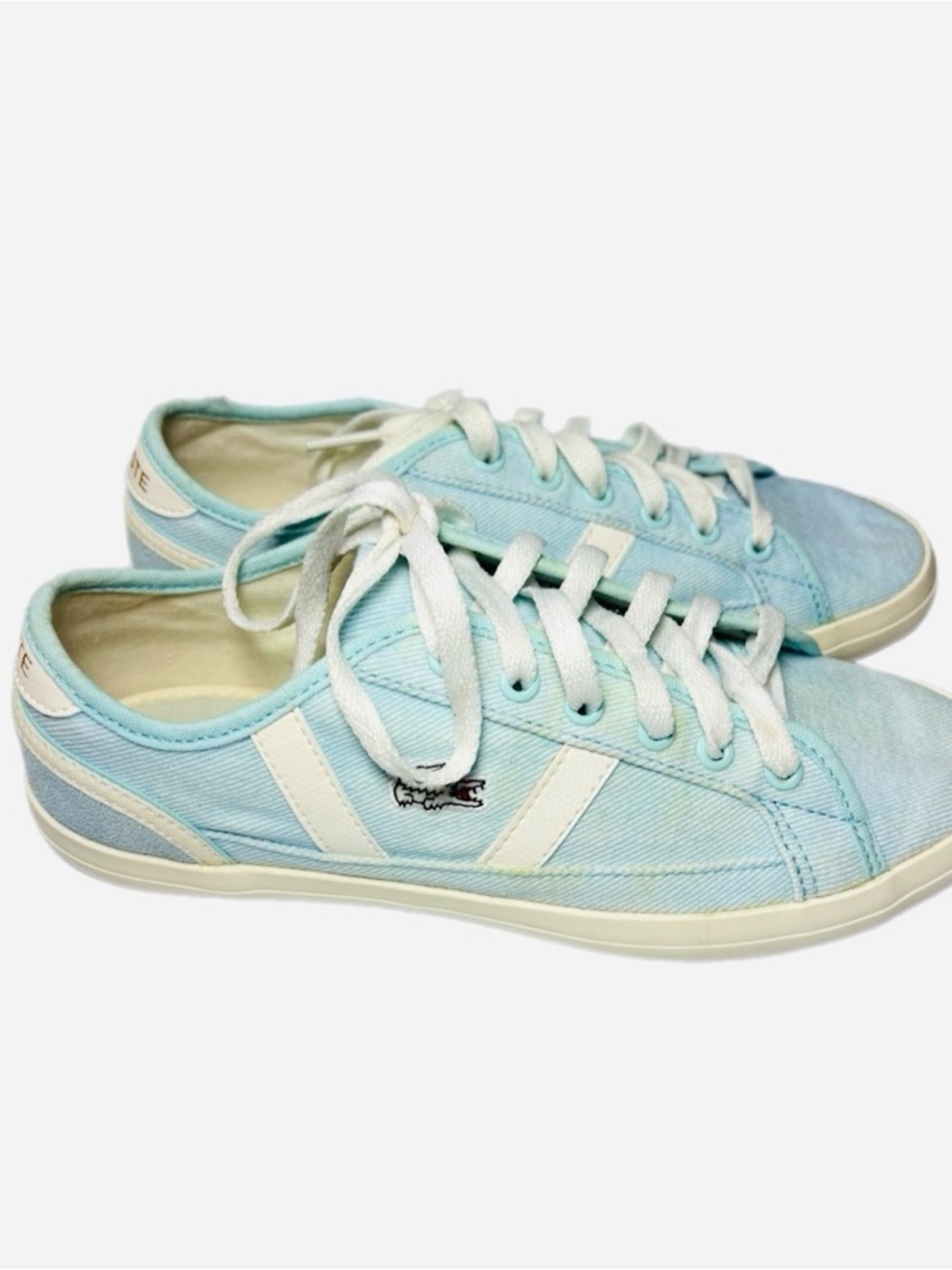 Lacoste Pastel Blue Canvas Low-Top Sneakers - Women's